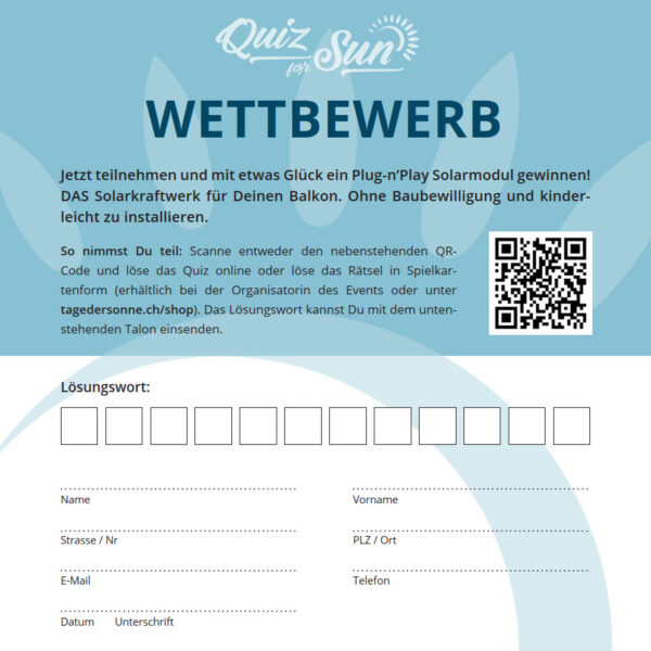 Quiz for Sun - Flyer
