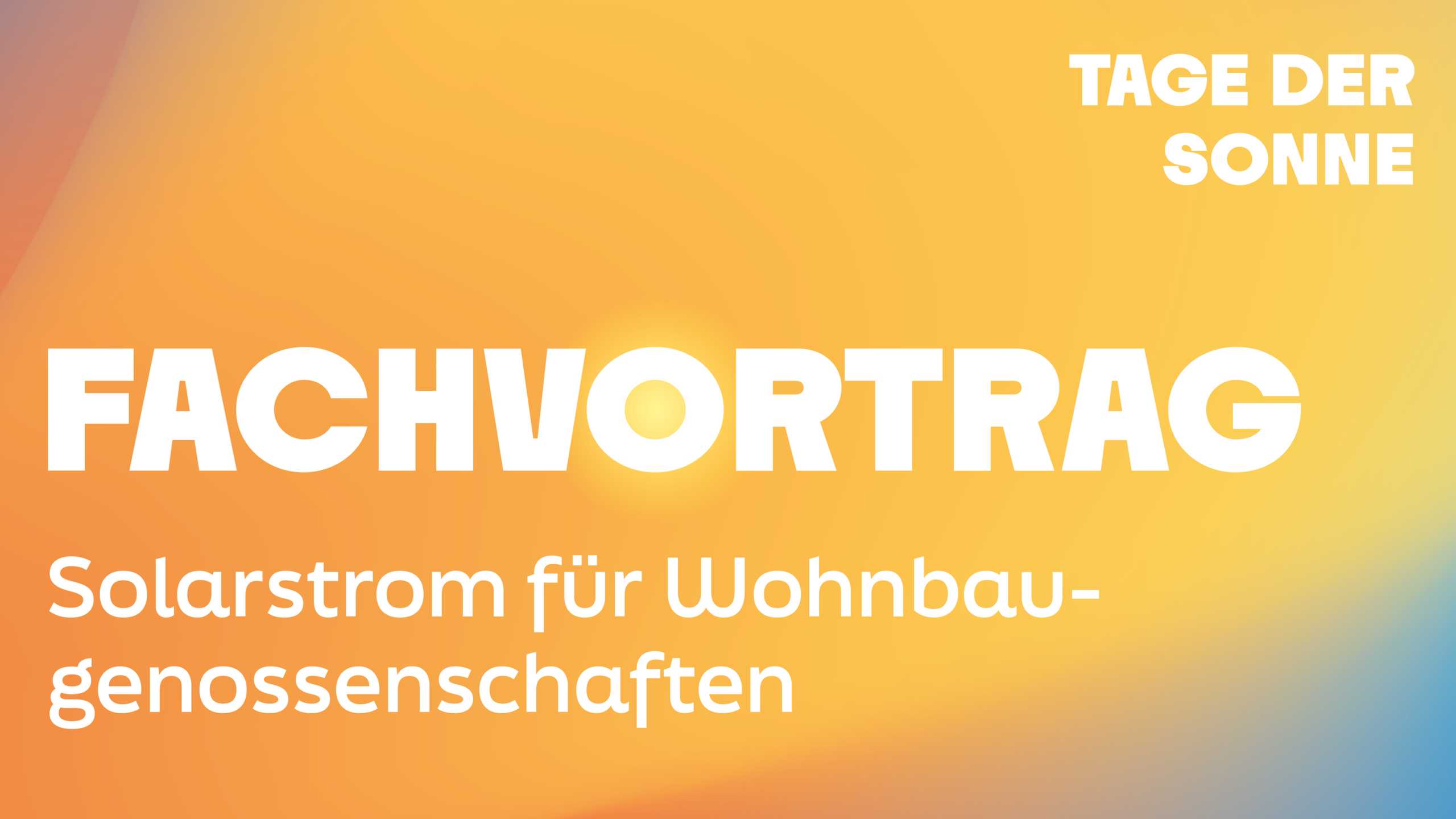 Solarstrom für Wohnbaugenossenschaften