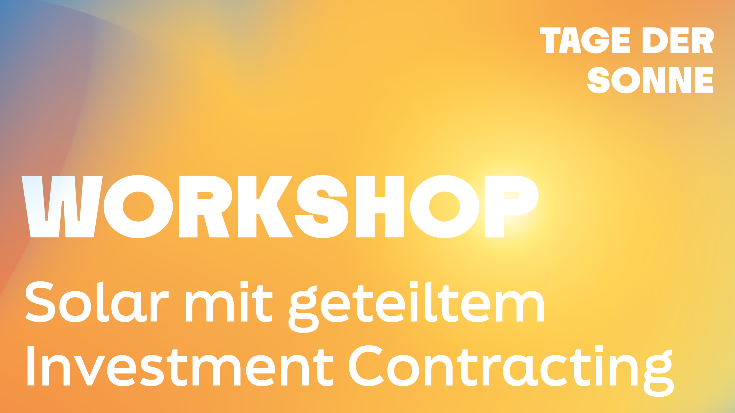 Workshop: Solar mit geteiltem Investment Contracting